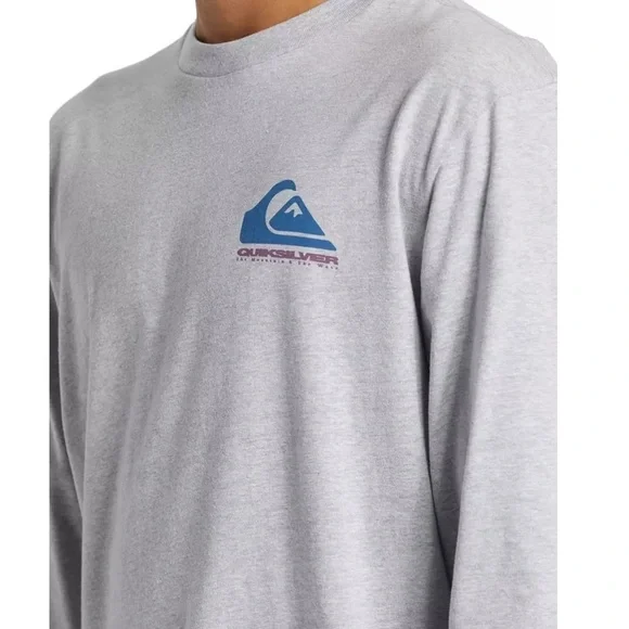 Quiksilver Men’s Eye On Horizon Long Sleeve T-Shirt Light Grey Heather XL NWT - Picture 4 of 6